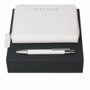 ECRITOIRE SAFIANO BLANC A6 HUGO BOSS